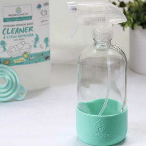 Glass Refill Bottle with Silicone Sleeve - 16oz Teal