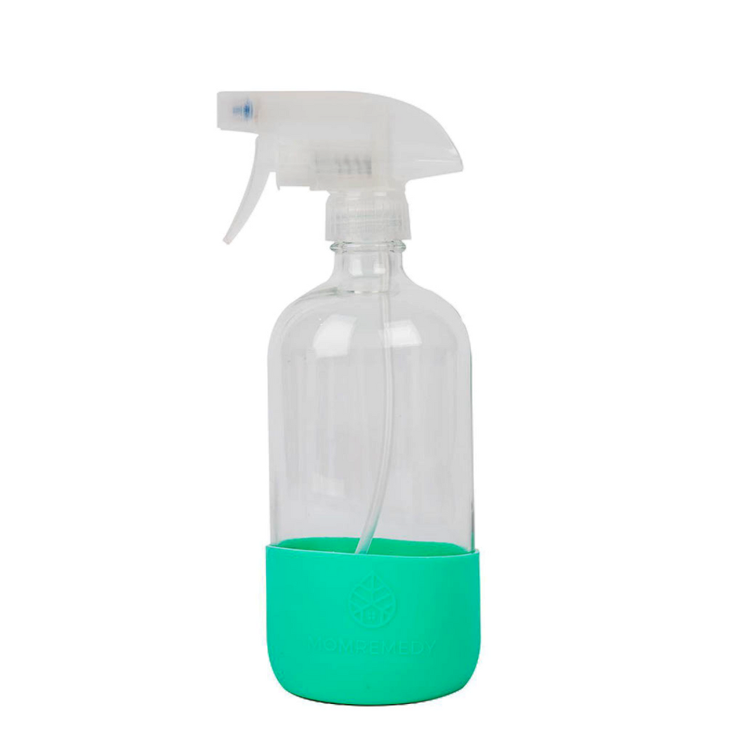 Glass Refill Bottle with Silicone Sleeve - 16oz Teal