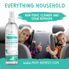 Load image into Gallery viewer, Travel size MomRemedy Hydrogen Peroxide Cleaner and stain remover for stains, spills, dirt. grime, pet messes, odors
