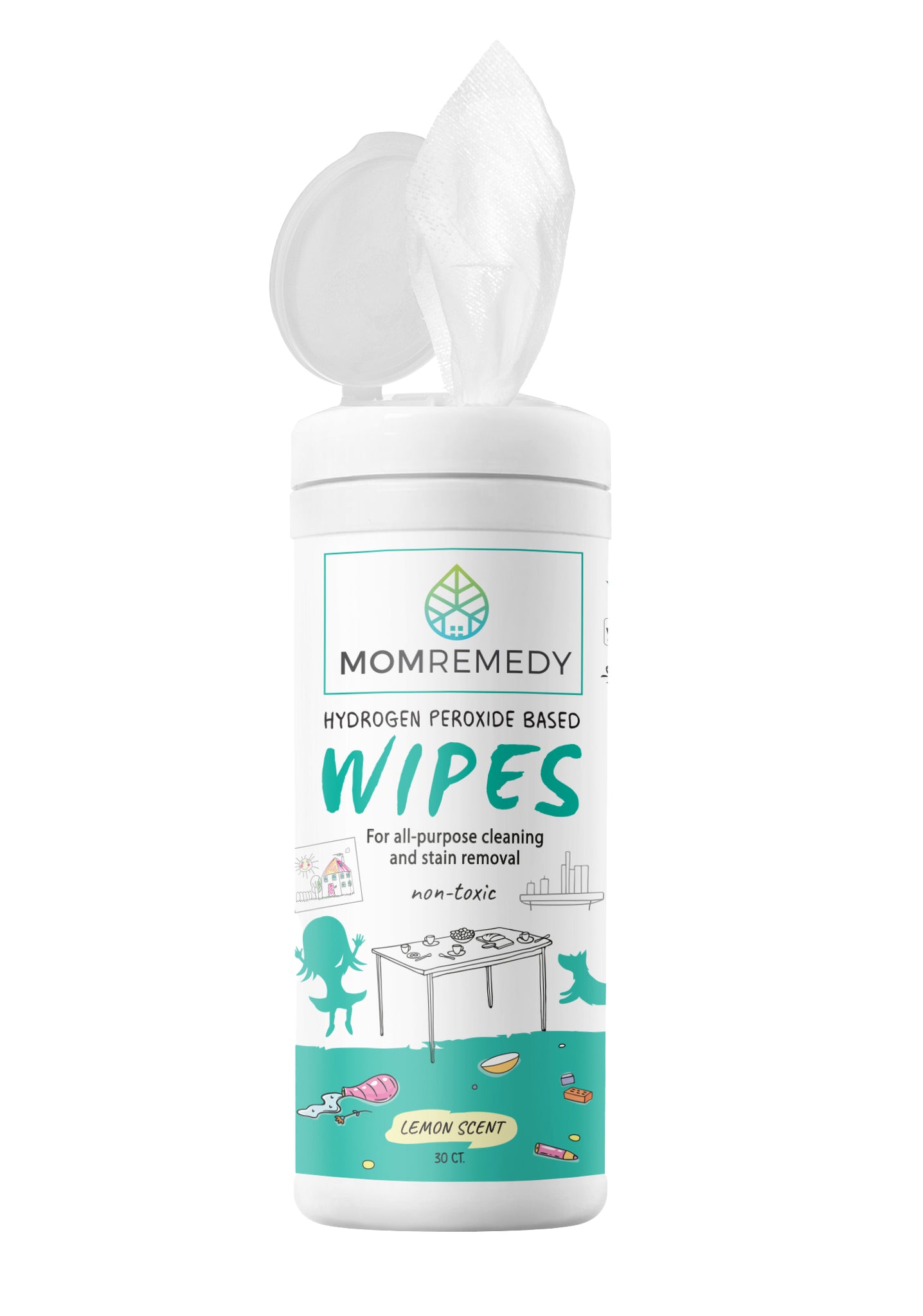MomRemedy Hydrogen Peroxide Wipes for Cleaning and Stain Removal -  Momremedy.com